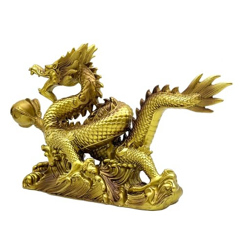 Estatua Dragón Feng Shui Chino Resina 13.6 pulg miniatura 6