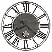 Howard Miller New Haven Wall Clock II 549-485 – Wrought Iron Finished in Aged Silver, Open Frame Design, Aged Silver Pendulum, Modern Home Décor, Quartz Movement