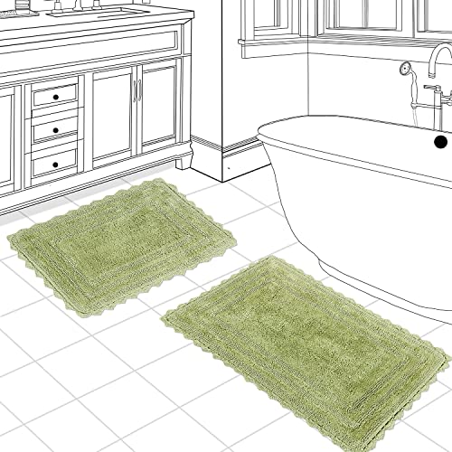100% Cotton Reversible Bath Rug Rectangle Sage 2 pc Set Includes 1(17"x24")+1(21"x34") with Loop and Tufted Design with Crochet Edges 2200 GSM Direct from Manufacturer Quick-Dry Bath Mat 100% Cotton Reversible Bath Rug Rectangle Sage 2 pc Set Includes 1(17"x24")+1(21"x34") with Loop and Tufted Design with Crochet Edges 2200 GSM Direct from Manufacturer Quick-Dry Bath Mat
