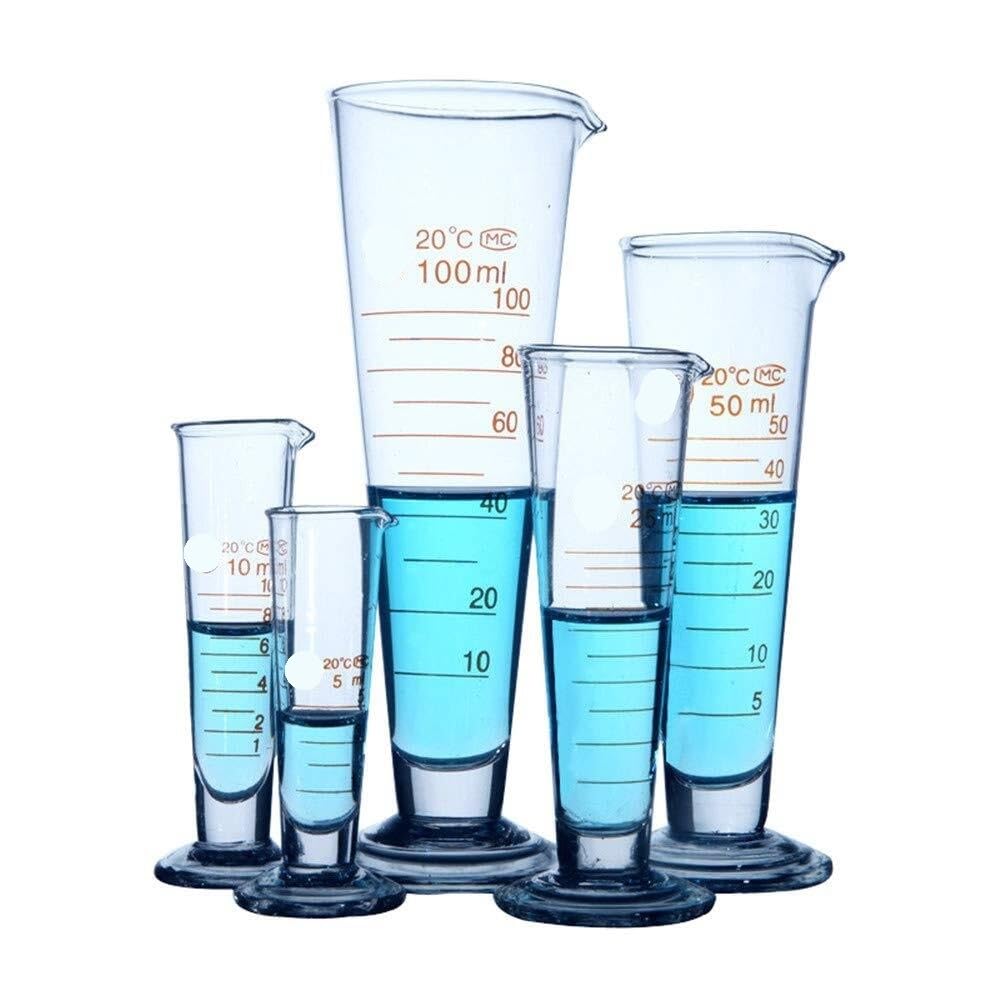 Probeta de Laboratorio para Ciencias, Juego de Vasos medidores de Vidrio de borosilicato con Pico, Varios tamaños, de 5 ml a 2000 ml(2000ml)