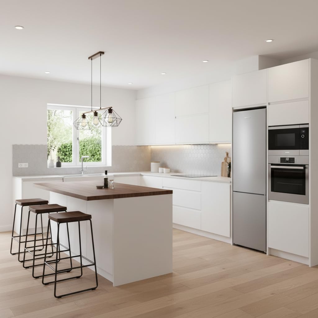 EDESA Frigorífico EFC-1821 NF EX/Combi TOTAL No Frost de 1.88 m con Regulación Electrónica de Temperatura LED Interior Tirador Integrado en la Puerta Capacidad de 310 L Ancho 59.5 cm Color Inox
