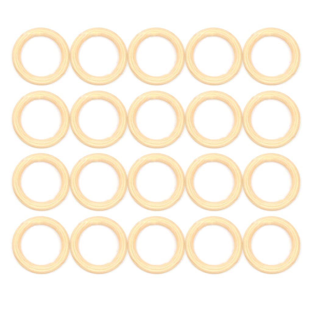 Mekalero Natural Unfinished Wood Rings Kit Craft Wooden Rings for Christmas Tree Hangings Tapestry Pendants Wood Hoops for