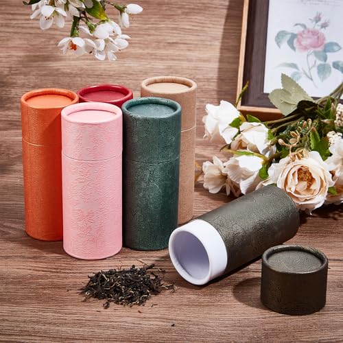 NICENEEDED 12 Pcs 30ML Kraft Paper Tubes with Lid, Cardboard Boxes Empty Kraft Paper Jar Round Containers - Image 4