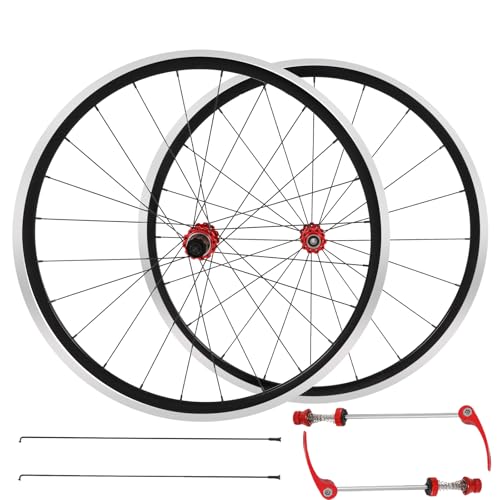 700C Road Bike Front Rear Wheelset, Bicycle Wheel Clincher Rim C/V Brake Ultra-Light Double Wall...