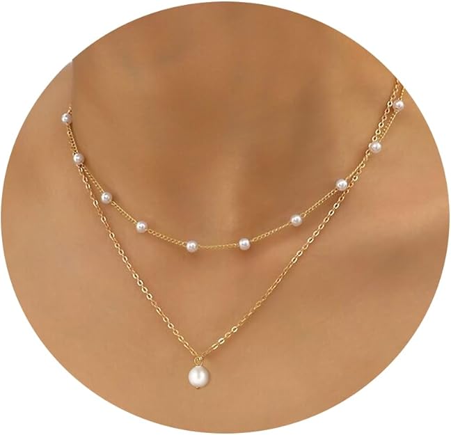 Gold Pearl Necklace for Women