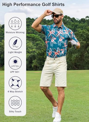 APTRO Men's Polo Shirts Short Sleeve Moisture Wicking Fashion Print Hawaiian Golf Shirts for Men4