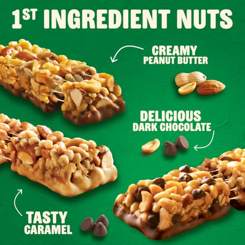 Image of Nature Valley Protein Bars Variety Pack, Gluten Free Chewy Granola Snack Bars, 10g Protein, Peanut Butter Dark Chocolate, Salted Caramel Nut, Peanut Almond Dark Chocolate, 15 Count, 21.3 oz Box