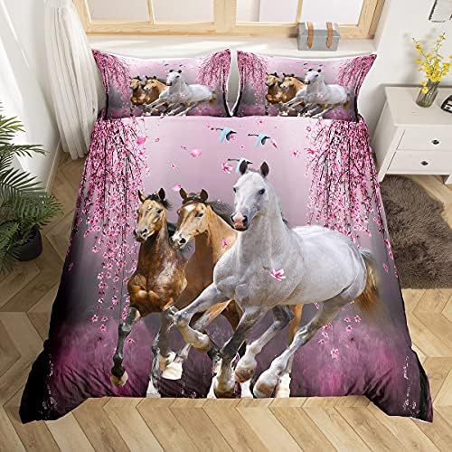 Loussiesd Animal Bedding Single Underwater World Duvet Cover Colorful Fishes Bedding Set Digital Print Marine Life Coral Microfiber Comforter Cover with 1 Pillow Shams, Zipper, Ocean Bedspread Cover