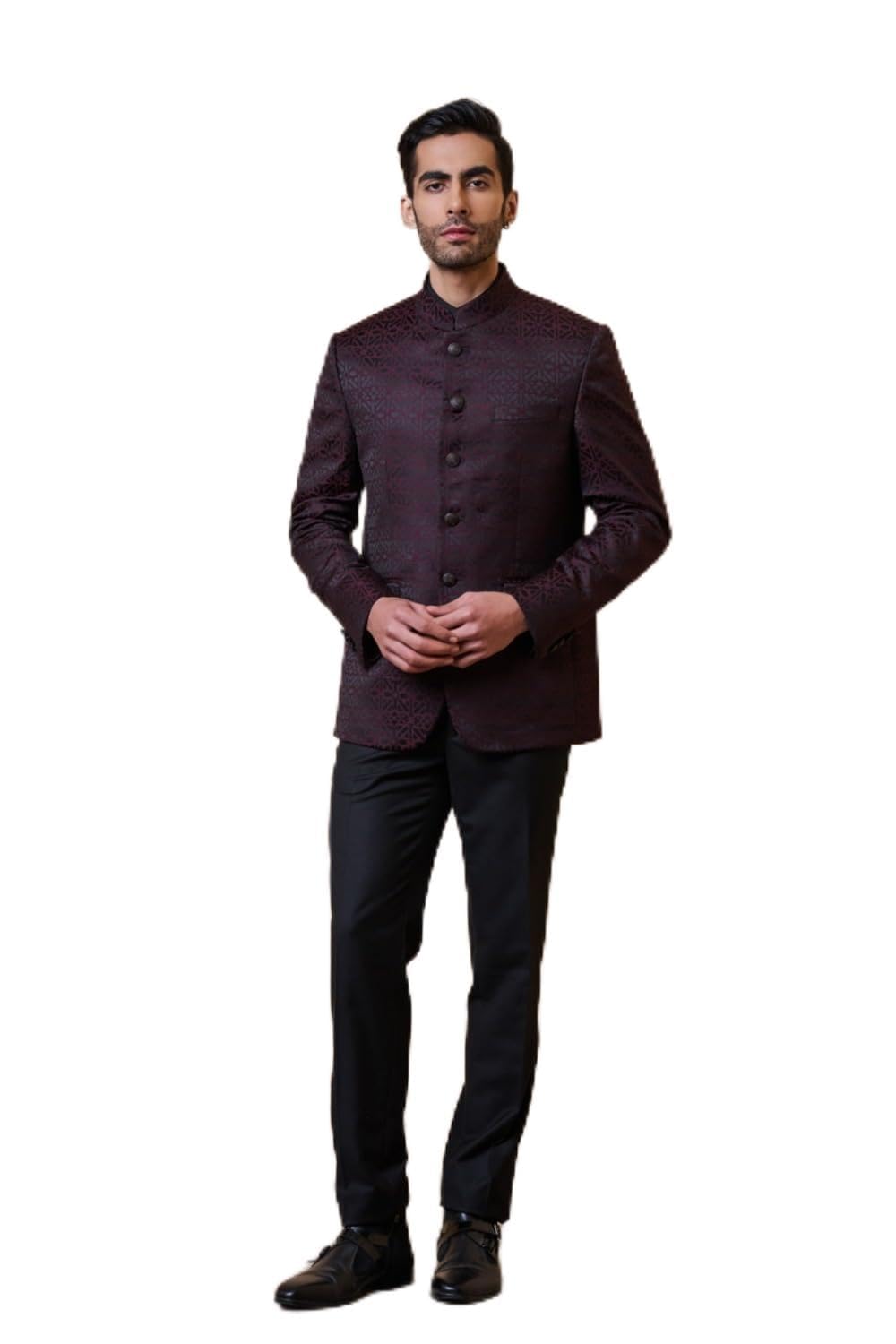 tasva Wine Classic Bandhgala For Men-picture-49