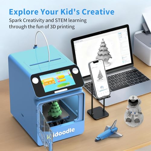 Image of Kidoodle 3D Printer for Kids - Toy 3D Printers, Huge Toy Library Weekly Update, Wi-Fi & App Control, Up to 600mm /s Faster Printing Speed, Mini 3D Printer Kids, Safe for Children, Easy to Use