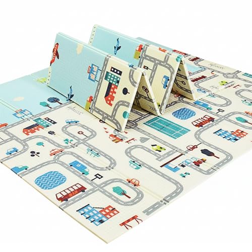 Image of SNAPTRON Baby Play Mat for 0 to 5 Years, Extra Large Reversible Baby Play Mat, BPA Free Learning & Crawling Foldable Foam Mat (6.5x5 ft, 0.6cm Thick) Double Side Waterproof Floor Mat for Kids