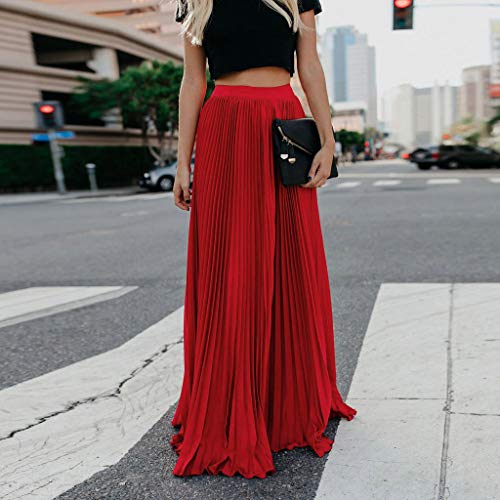 Saia Plus Fashion Feminina Cintura Alta Dobrável Soild Vintage Solta Beach Wrap Maxi Saia Floral Min