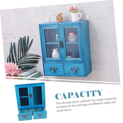 Meuble d'appoint compact bois bleu pour ranger une petite cuisine