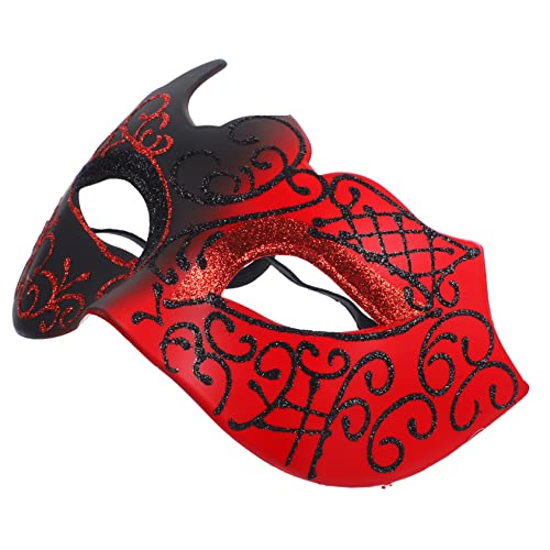 Máscara veneciana Healeved cómoda máscara media roja de mujer para halloween sin dañar maquillaje 4