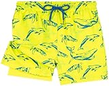 UMELOK Boys Swim Trunks Swimsuit Boxer Brief 2 in 1 Compression Liner Stretch Swim Shorts Quick Dry Beach Bathing Suit Neon Yellow Shark 8