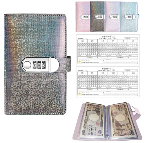新しいお札 貯金箱 札 お金仕分け 封筒貯金 隠し金庫 貯金ファイル 取扱説明書ファイル 子供の貯金 おしゃれ お札 おもしろ100枚収納 コンビネーションロッ 貯札帳 お札ケース お金管理 ファイル 貯金バインダー (L-ブラック)