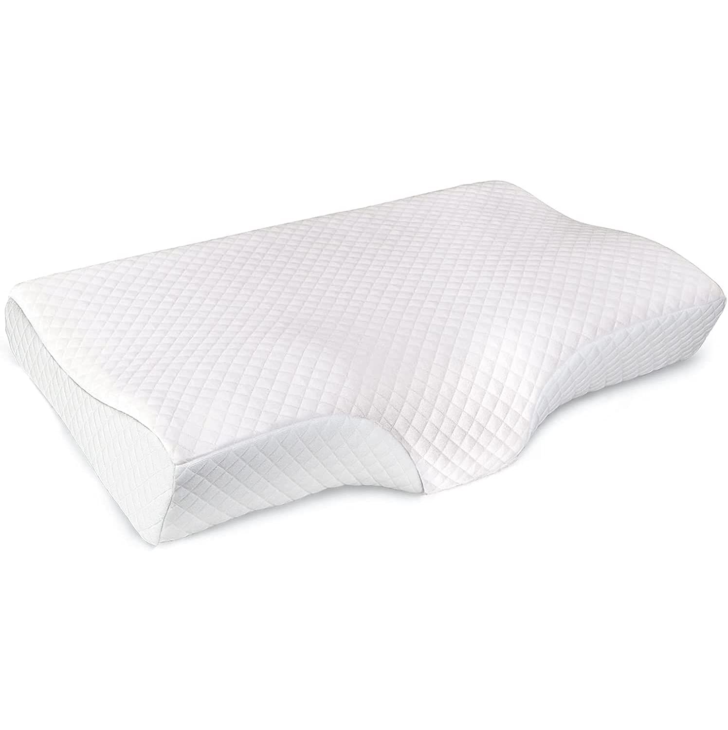 Odorless Memory Foam Pillow, Cervical Pillow for Neck Pain, Adjustable Ergonomic Neck Pillow for Sleeping, Orthopedic Contour Support Bed Pillows for Side Sleepers, Back and Stomach Sleepers (pair)