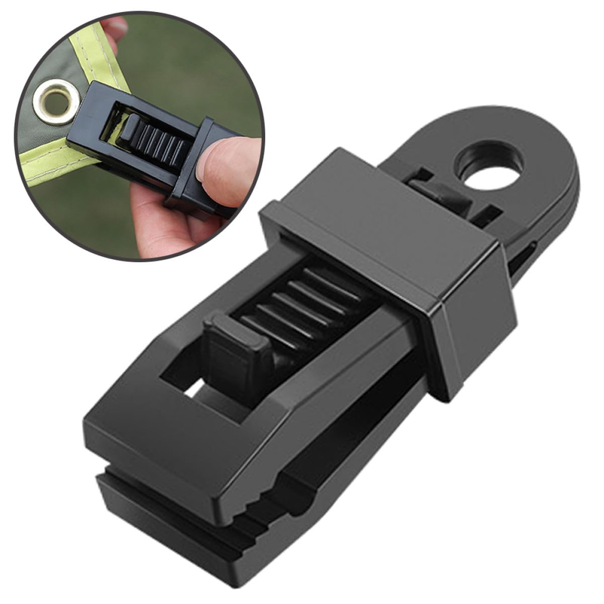 UKCOCO Clips para Tiendas de Campaña Resistentes al Viento, 30 Unidades, Negro
