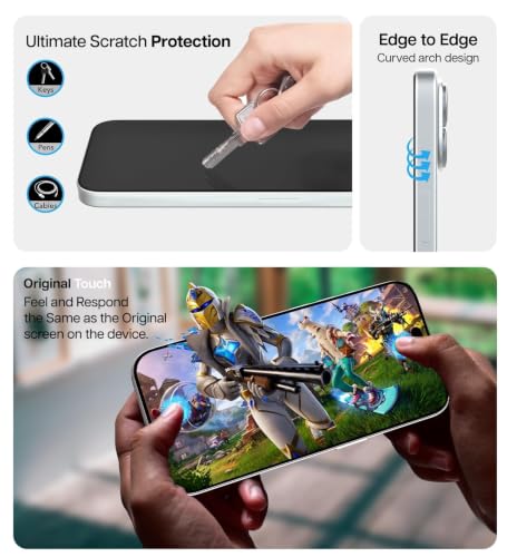 Image of KAPAVER GT EasyDo Clear Tempered Glass Screen Protector for iPhone 16 with Applicator (2Pack)