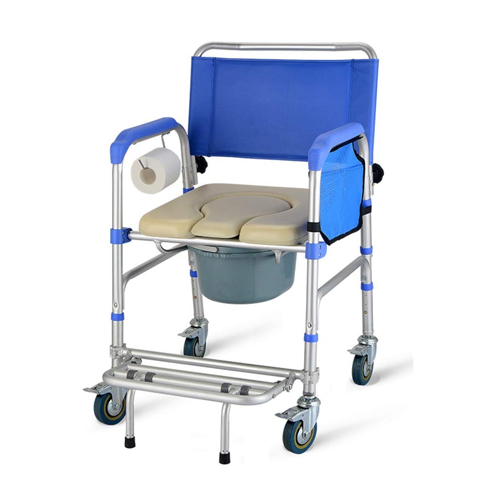 Buy Wheeled Commode Chair, Foldable Portable bath Chair with Wheels