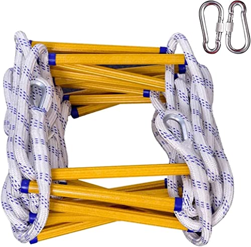 LUMSGN Échelle de Corde, échelle de Secours, échelle de sécurité à 2, 3 ou 4 étages pour Escalade à Domicile, capacité de Charge jusqu'à 420 kg, antidérapante et réutilisable, avec Crochets (Taille