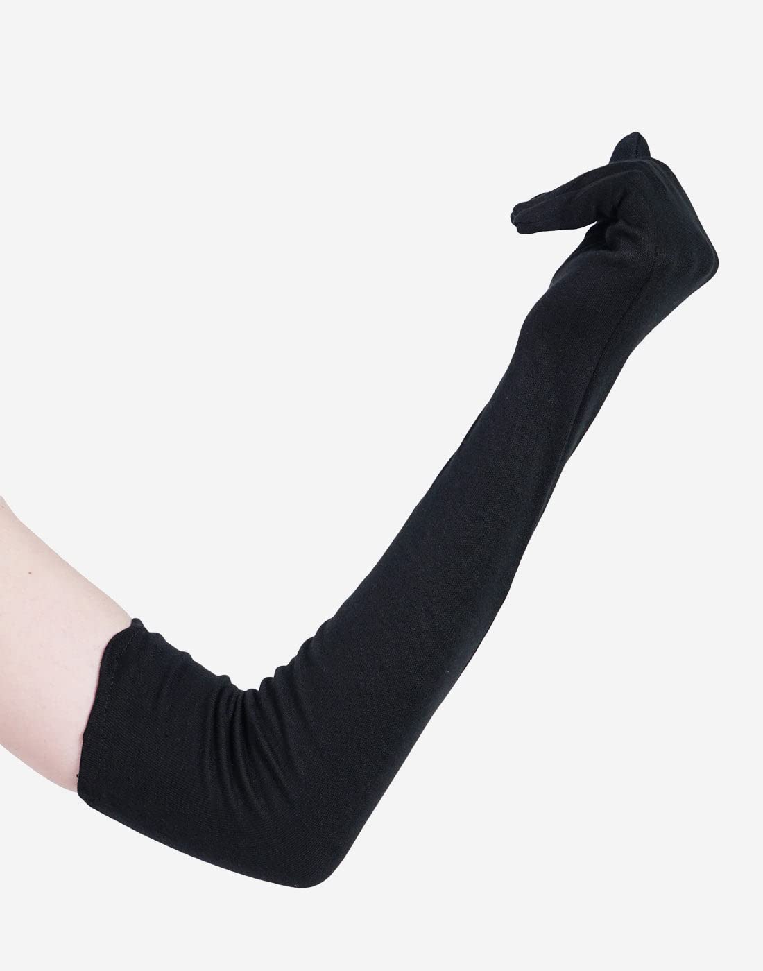 Teemoods Women's Cotton Full Hand Protective Black Summer Gloves, Protection from Sun burns/Dust/Pollution while driving/biking