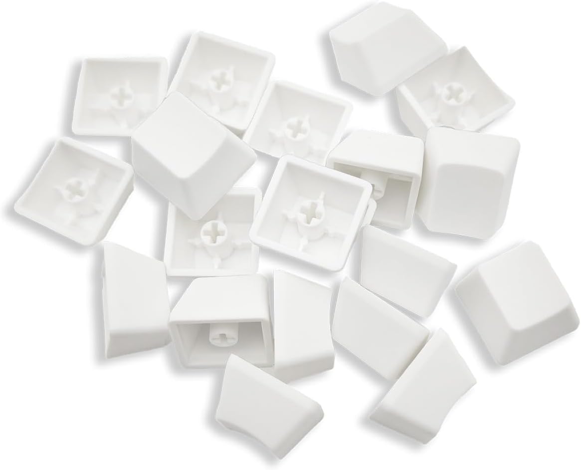 OEM Profile White Blank Keycaps PBT Material 1U R4 Keycap for MX switches Mechanical Keyboard (White, 100pcs)