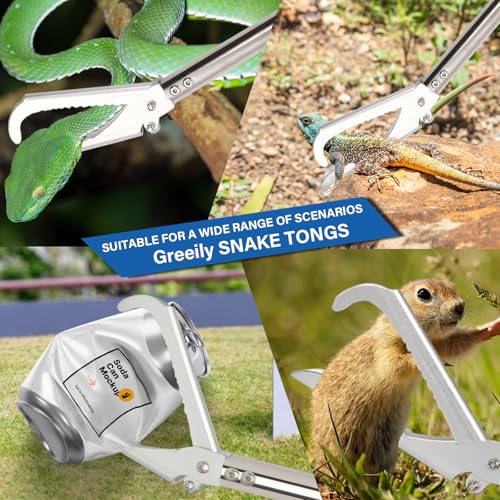 Greeily Ferramenta para agarrar cobras, pinças de cobra de 139,7 cm para répteis de cascavel, pegado