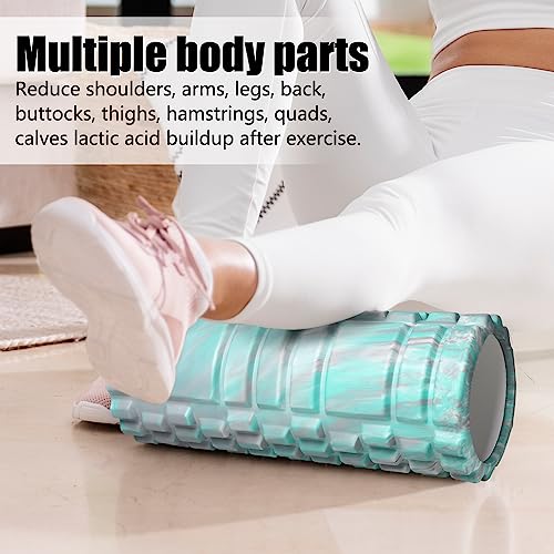 Foam-Roller-POTOK-13-Inch-Muscle-Roller-for-Deep-Tissue-Muscle-Massage-and-Recovery-Multicolor-Foam-Roller-for-Back-Body-Legs-Grey-Blue