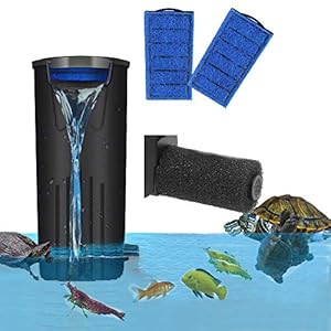 Filtro per tartarughe per acquario, filtro a basso livello, a cascata, filtro sommergibile per acquari (600 l/h) (nero)