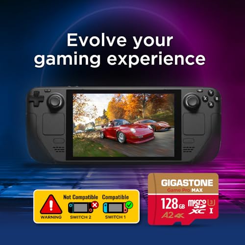 Image of 【for Switch 1 Only】 GIGASTONE 128GB Micro SD Card, 4K Game Pro MAX, A2 V30 Memory Card for Gaming Console, 4K UHD Video, Up to 150 /100 MB /s, UHS-I U3 C10 with Adapter【5-Years Data Recovery】