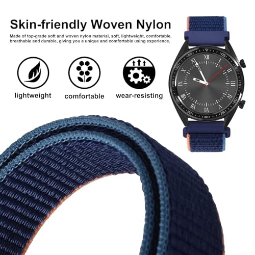 Image of WOCCI Adjustable Nylon Sport Watch Bands with Hook and Loop Fastener, Quick Release Watch Straps for Men and Women, Band Width 18mm 20mm 22mm