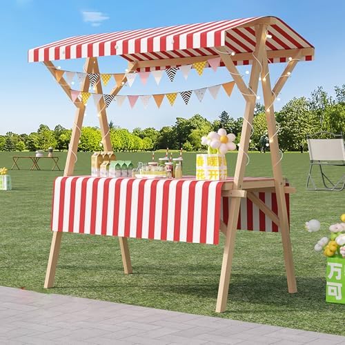 Foldable Food Cart on Wheels - Lightweight Outdoor Vendor Stall for Farmers Markets & Street Events, Portable Display Stand in Multiple Colors,B/Wheels-120x60cm/47.2x23.6in
