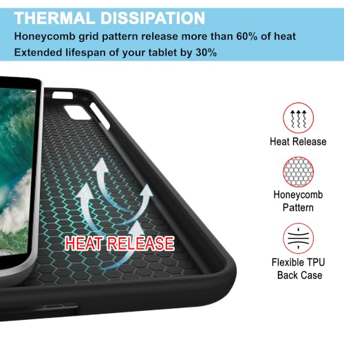 Image of CEDO Smart Case for iPad Pro 10.5 (1st Gen) /Air 3 (3rd Gen) (10.5 in) Tri-Fold Flip Folio Cover | Pencil Holder | Auto Wake-Up /Sleep Mode | Multi View Angles Stand TPU Backcover (Black)