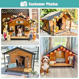  Outdoor-Dog-HouseWeatherproof-Wooden-Dog-Shelter-for-Small-to-Medium-Sized-DogsIron-Frame-Indoor-Outdoor-DoghousePuppy-KennelPets-Warm-House-in-Winter-with-Large-Porch