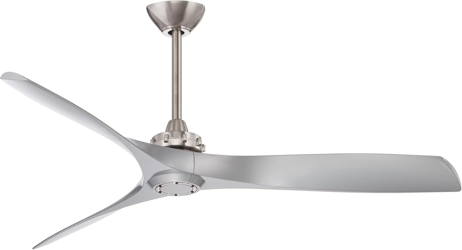 Minka-Aire F853-BN/SL Aviation 60 Inch Ceiling Fan with DC Motor in Brushed Nickel Finish and Silver Blades