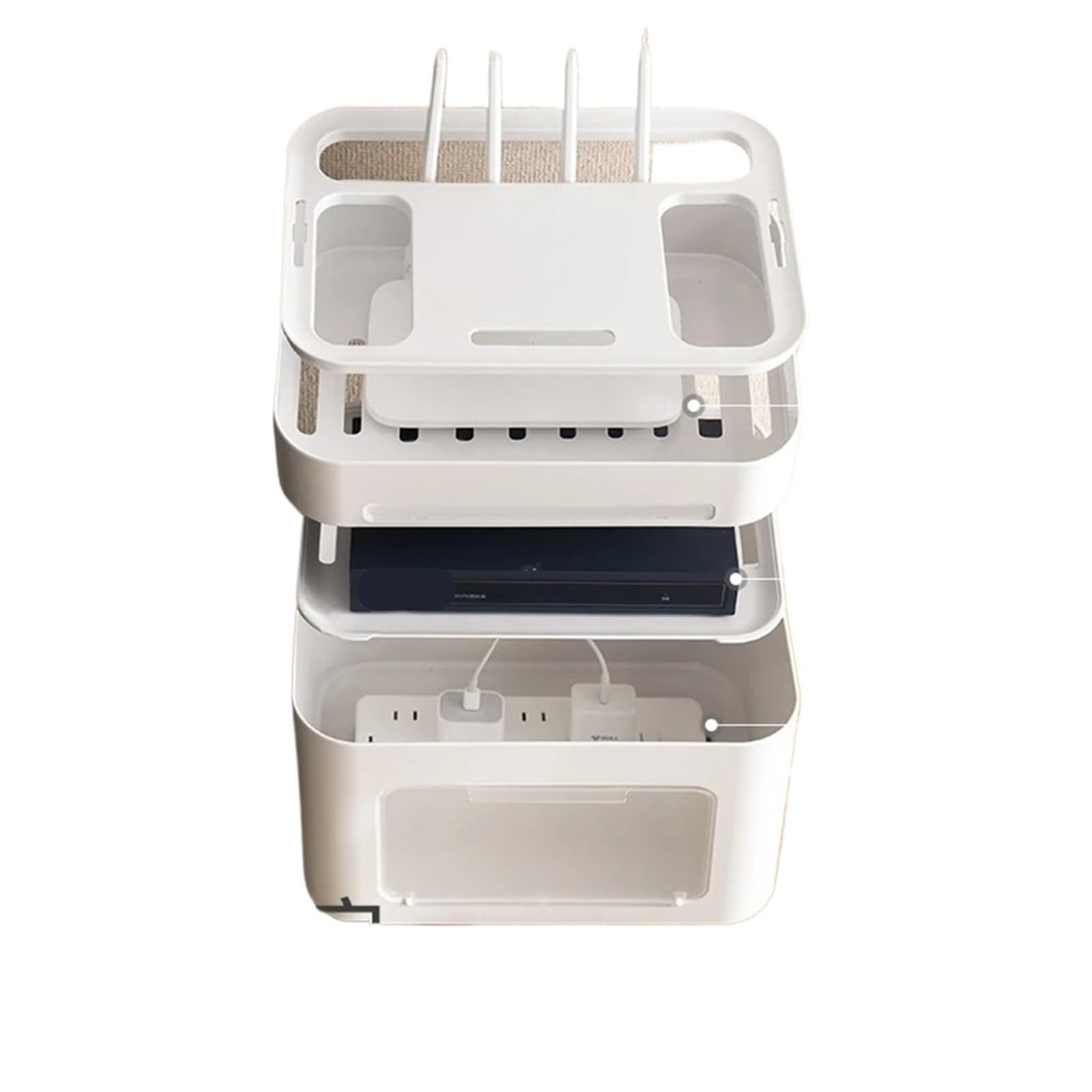 Router Schrank Router-Aufbewahrungsbox, WiFi-Kabel-Organizer, TV-Set-Top-Halter, kabelloses Modem-Regal, Steckdosen-Management, Heimbüro(Color-6)
