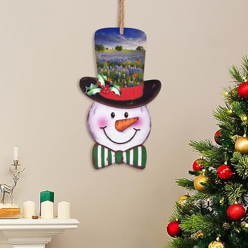 Panneau en bois de Noël bonhomme de neige à offrir pour la maison - 6