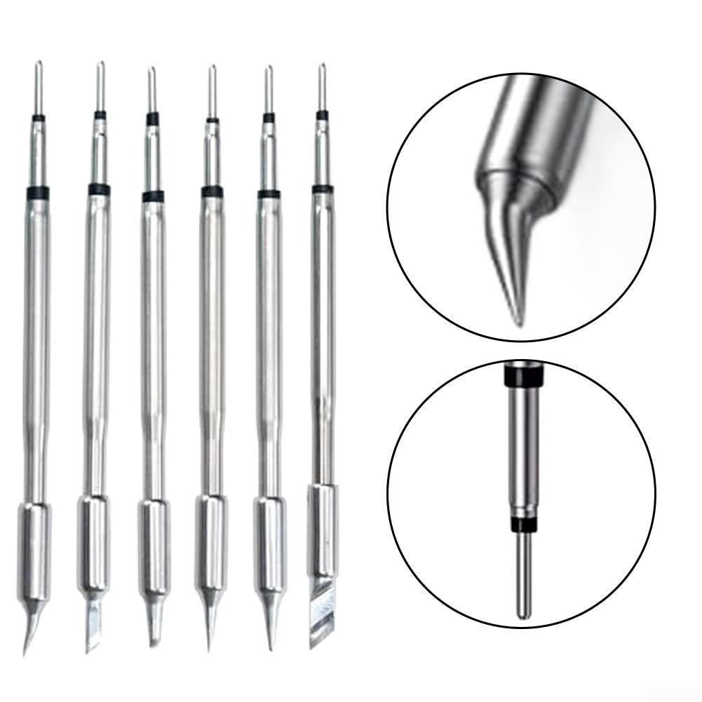 Kit di punte per saldatore, 6 pezzi, per HS02A DWS-200 Station F245-K KU JS I C2 B Set di ricambio in metallo