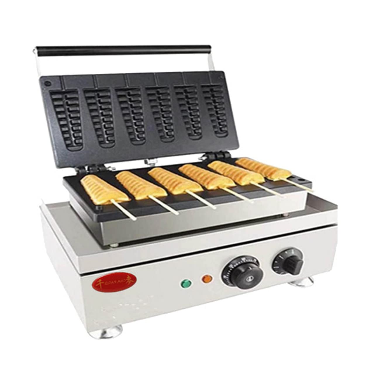 Electric hot Dog Waffle Maker Non-Stick pan 6 Slice Waffle Lollipop Corn Maker Non-Stick Stainless Steel Bread Maker