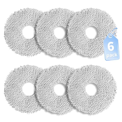 PeakLife 6 Chiffon de Nettoyage pour Dreame L10s Ultra Gen 2, X40/X50 Ultra Complete, L40 Ultra AE, L10s Pro Gen 2/3, MOVA E30/E40 Ultra, P50 Ultra, Xiaomi X20+, X10+, Serpillière du Aspirateur Robot