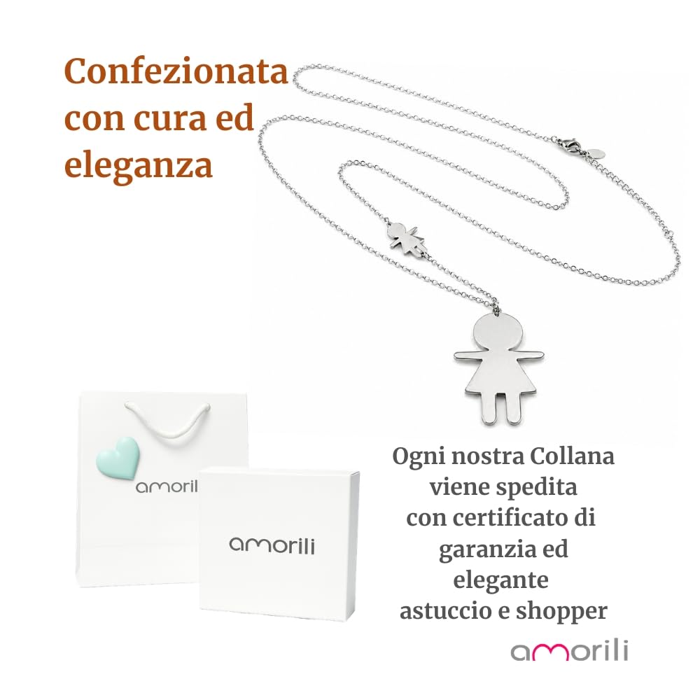 Collana Bambina Personalizzata con Incisione in Acciaio Inox – Ciondolo Bimba – Regalo Nascita Baby Shower Mamma – Gioiello Ricordo cll1500