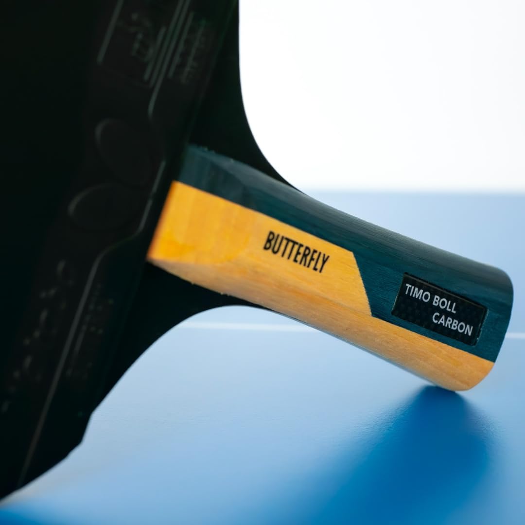 Butterfly Timo Boll Carbon rakieta do tenisa stołowego, certyfikowana przez ITTF okładzina Wakaba na zawody, gąbka 2,0 mm, dla wytrenowanych profesjonalnych graczy klubowych