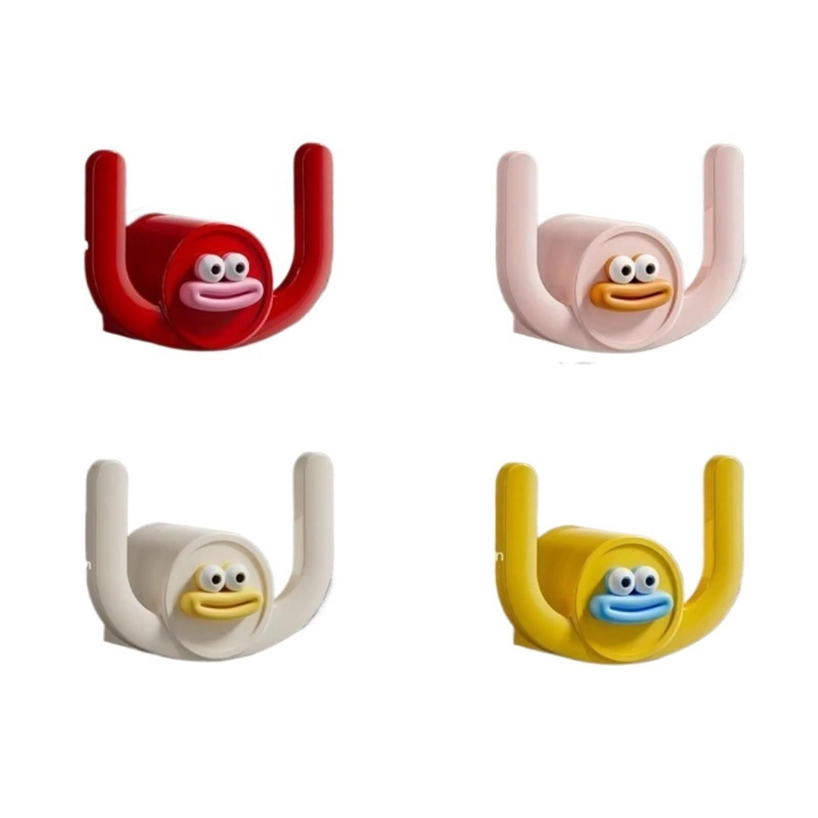 Mkyyioed 4Pcs Mixed Colors Adhesive Hooks Cartoon Slippers Hook Bathroom Slipper Rack Shower Storage Organizer Shoe Holder Drainage Stand For Bathrooms And Bedrooms(4Pcs Mixed Colors)