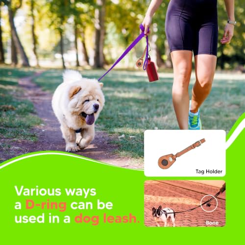 Image of Adil's Biothane Waterproof Dog Collar, Dog Leash & Collar Leash Combo | Heavy Duty TPU Coated Webbing | Adjustable Quick Release Buckle | Odour Resistant (Purple, L-22, Leash Only)