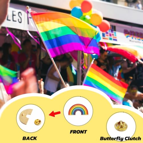 TANG SONG 20PCS 1.2'' x 0.7'' Pride Pins Rainbow Gay Pride LGBT Enamel Lapel Pin Decoration for Clothes and Bags3