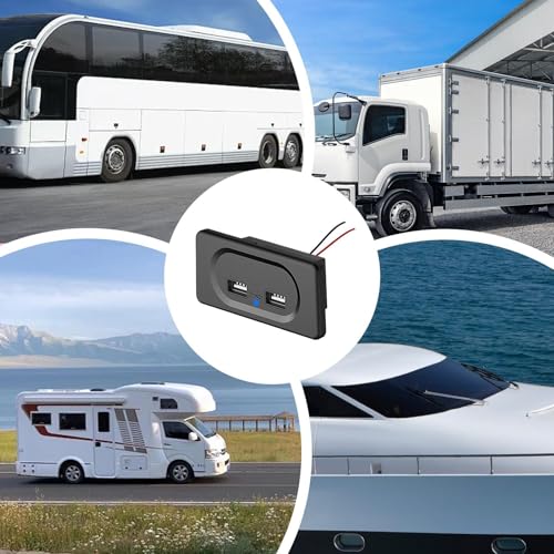 Tomada USB RV, tomada USB para montagem em parede, Tomada de parede multifuncional para painel RV co