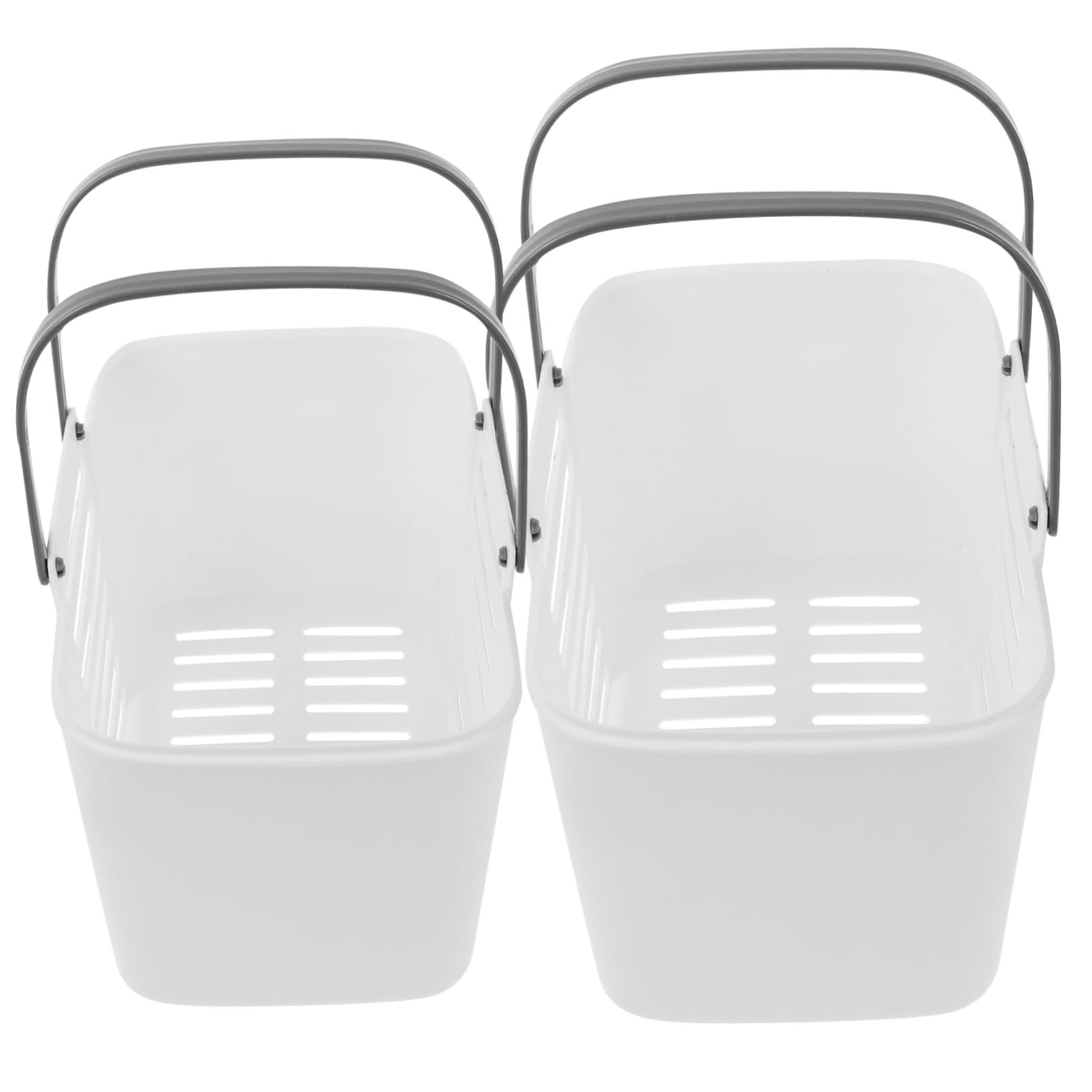 Cesta de Ducha Portátil de Color Blanco Pp 2 Piezas Gran Capacidad | Diseño Ventilado y Drenante, Resistente al Desgaste y Rotura, para Dormitorio y Hogar