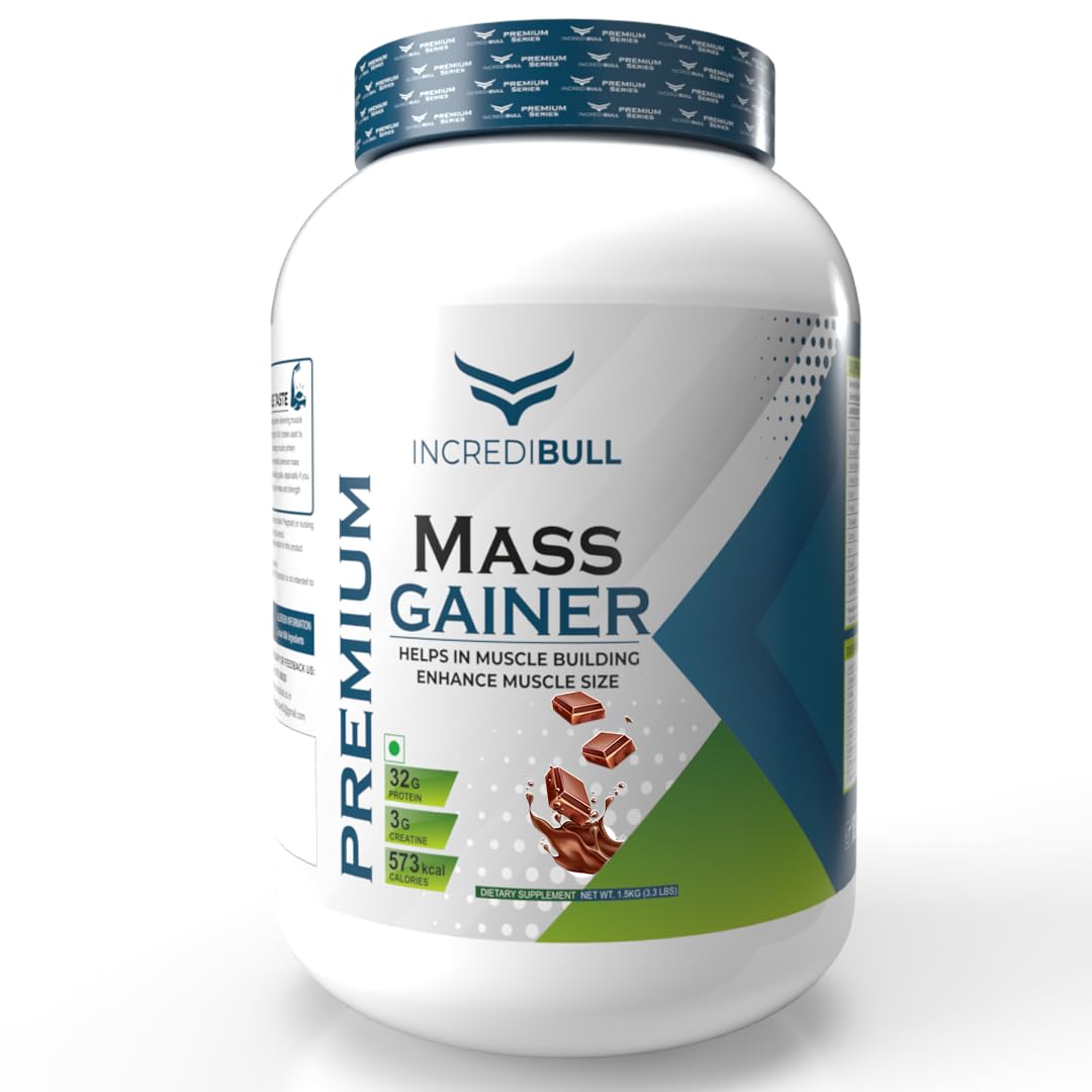 Incredibull Premium Mass Gainer |MaxGain Ultra Mass Gainer Protein Powder | Boost Muscle Growth, Energy & Recovery | 32g Protein, 3g Creatine, 573 kcal (Mocha Blueberry, 1.5 Kg.) (B0CVQKDFS3) Amazon Price History, Amazon Price Tracker