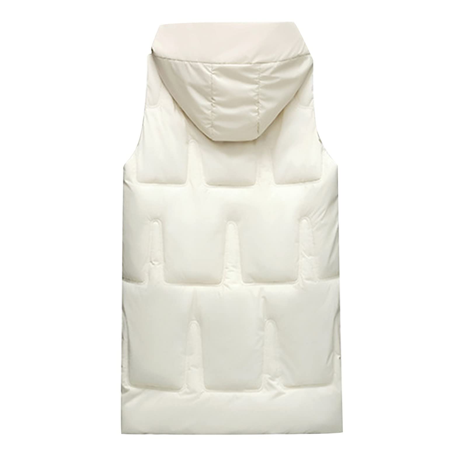 Generisch Gilet trapuntato da donna lungo con cappuccio – gilet invernale da donna caldo senza maniche gilet in piuma ispessito cappotto invernale soffice piumino con cerniera gilet elegante gilet